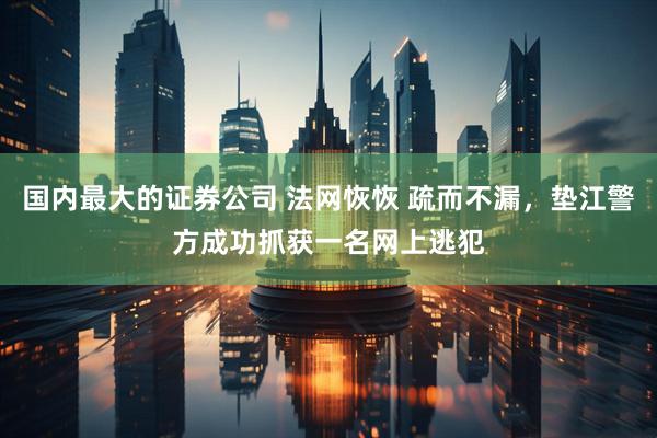 国内最大的证券公司 法网恢恢 疏而不漏，垫江警方成功抓获一名网上逃犯